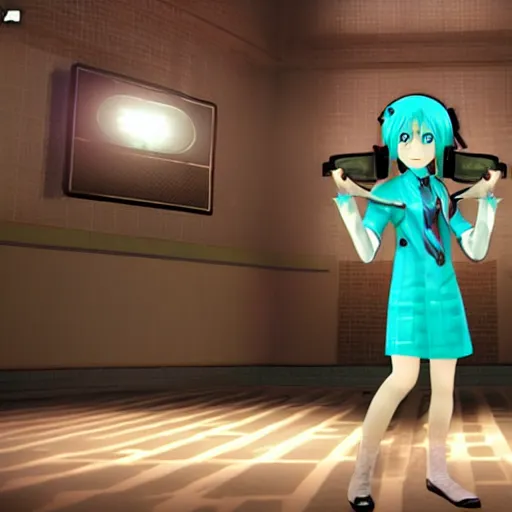 Image similar to Hatsune Miku. max payne screenshot