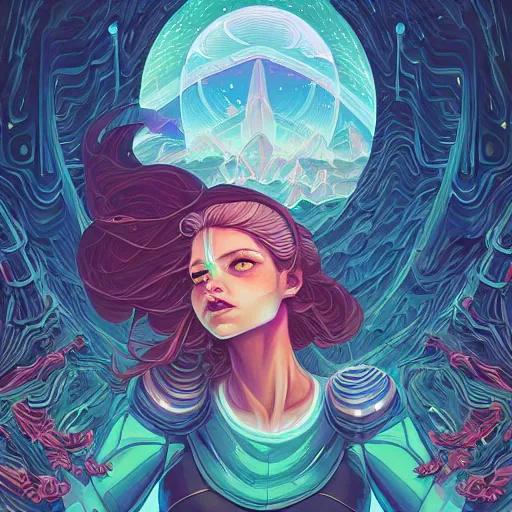 Image similar to gouache, ethereal cybernetic princess in the mountains, extremely detailed, sharp focus, wide view, full body shot, smooth, digital illustration, by lisa perrin!!!!, dan mumford, james jean, by rossdraws, frank franzzeta, sakimichan