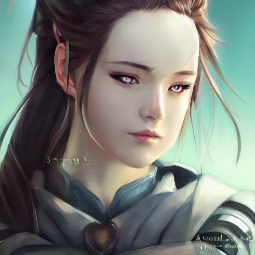 Image similar to A close-up anime portrait of Enji Night as Lydia from Skyrim, by Stanley Artgerm Lau, WLOP, Rossdraws, James Jean, Andrei Riabovitchev, Marc Simonetti, and Sakimichan, tranding on artstation