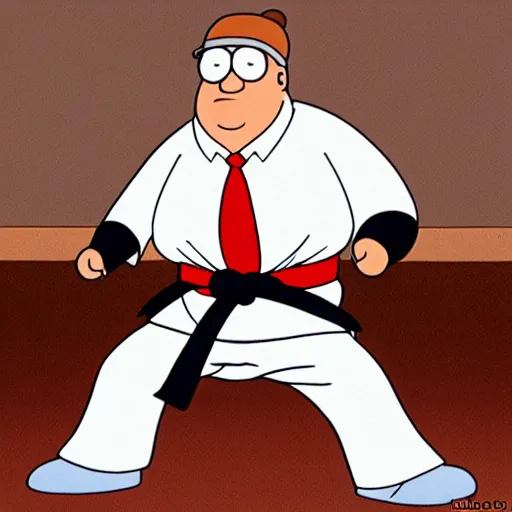 Image similar to peter griffin doing a karate move