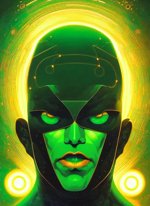 Prompt: symmetry!! stunning portrait of green lantern!! by victo ngai, kilian eng vibrant colors, dynamic lighting, digital art, winning award masterpiece, fantastically beautiful, illustration, aestheticly inspired by beksinski and dan mumford, trending on artstation, art by greg rutkowski, 8 k