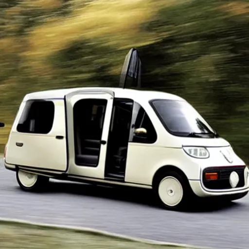 Image similar to An RV designed and produced by Fiat, inspired by the Fiat Multipla, promotional photo