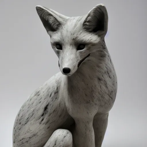 Prompt: marble sculpture of a fox