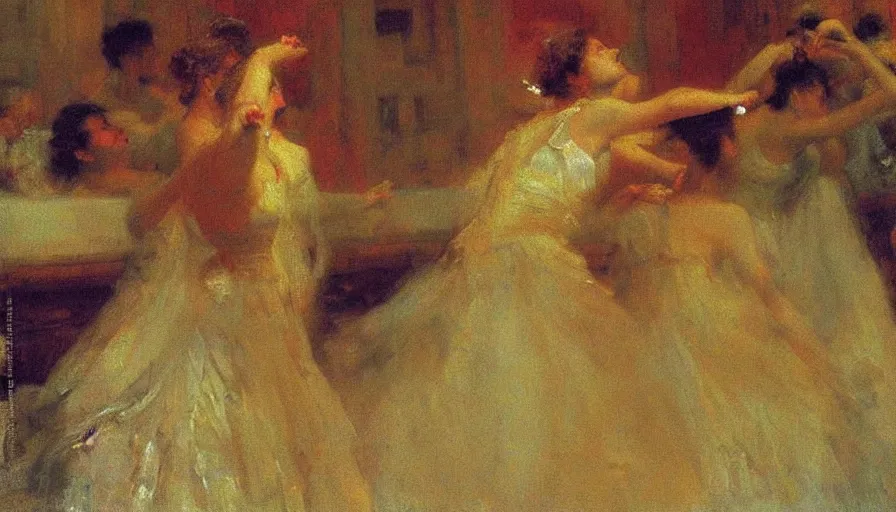 Image similar to high quality high detail painting by ilya repin, dancing woman, hd