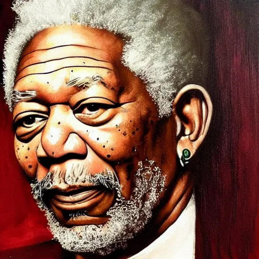 Prompt: Morgan Freeman in a western, painted by Leonardo Davinci