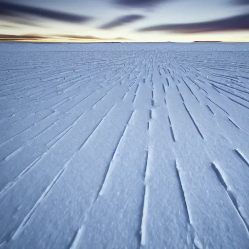 Prompt: luminist polar landscape, visual balance, leading lines
