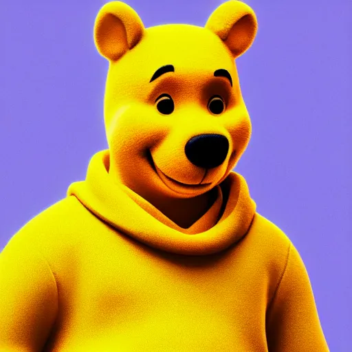 Prompt: Tupac as winnie the pooh, 4K digital artwork by Beeple
