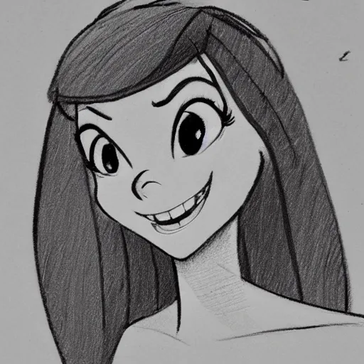 Image similar to milt kahl pencil sketch of victoria justice disney style