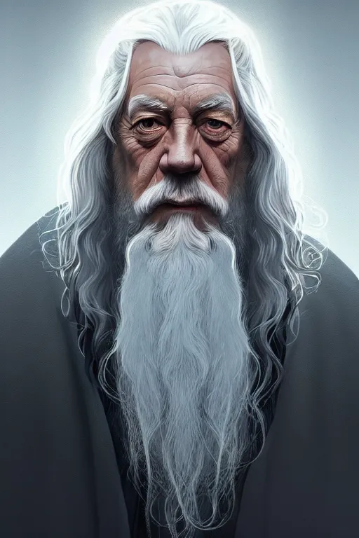 Image similar to a portrait of gandalf the grey, fantasy, sharp focus, intricate, elegant, digital painting, artstation, matte, highly detailed, concept art, illustration, ambient lighting, art by ilya kuvshinov, artgerm, alphonse mucha, and greg rutkowski