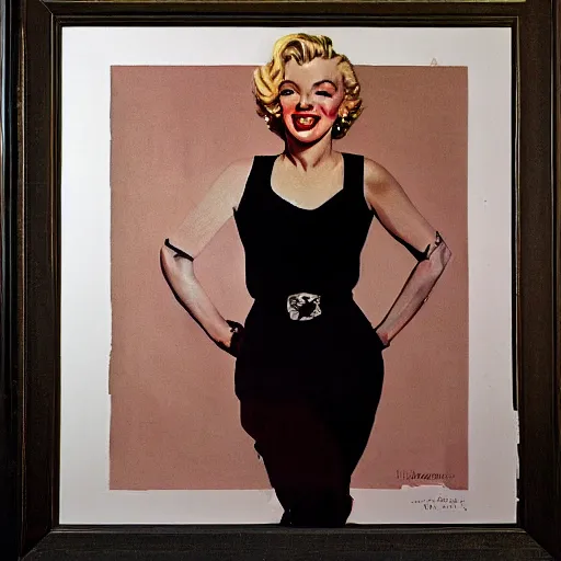 Prompt: marilyn monroe by norman rockwell