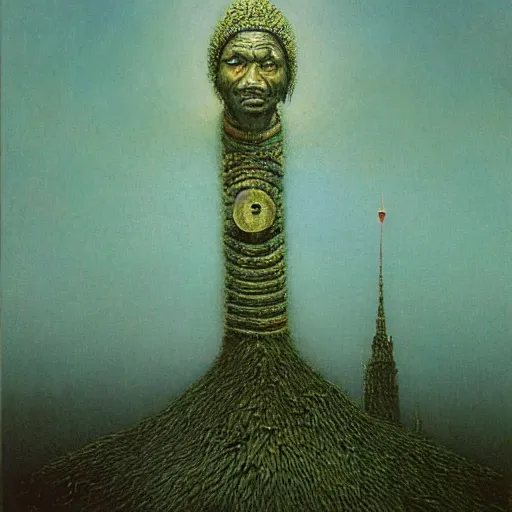 Image similar to mi khalifa painted by beksinski highly detailed