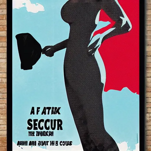 Prompt: a new attack of the 5 0 ft woman movie poster print, pin up, collage, canvas art print, minimalist art