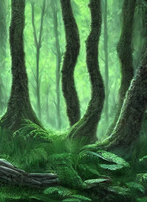 Image similar to lush forest, high detail, 4 k, concept art, realism style