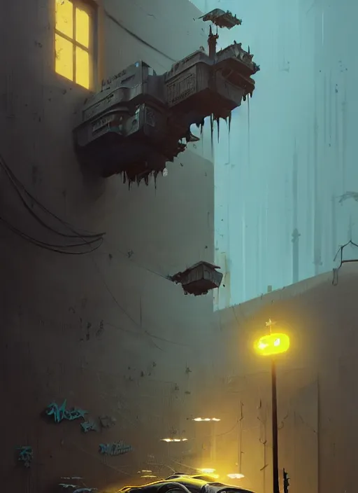 Image similar to highly detailed exteme maximalist matte painting, 3 d calligraphy graffiti tag light eroding grey walls, by atey ghailan, by greg rutkowski, by greg tocchini, by james gilleard, by joe fenton, by kaethe butcher, yellow, brown, black and cyan mystical color scheme, grunge aesthetic, octane render