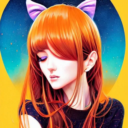 Image similar to richly detailed color  illustration of a pretty young woman, 'Magical Mystery Tour' is the theme, very soft shadowing, smooth textures, large scale image. art by Artgerm and Range Murata.