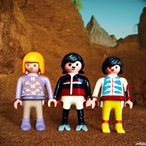 Image similar to throbbing gristle band as playmobil figures