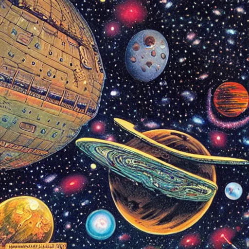 Prompt: Liminal space in outer space by Jack Davis