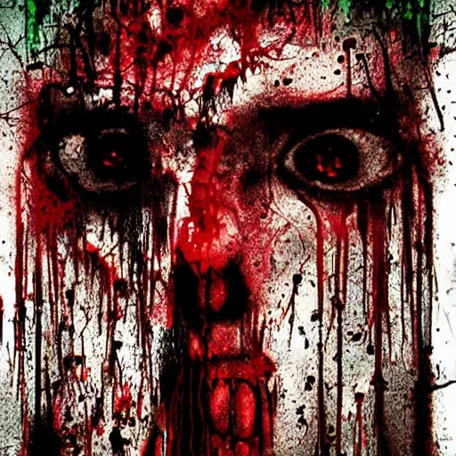Prompt: horror art, deep bleeding decaying colors!, movie blockbuster flick