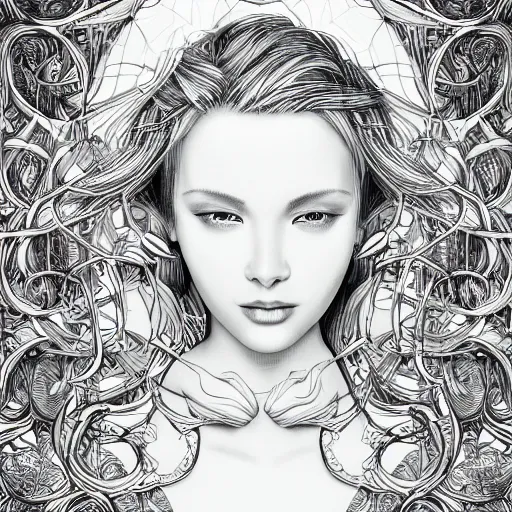 Prompt: the portrait of an incredibly beautiful, graceful, elegant, and sophisticated young blonde woman made of garlic bulbs, an ultrafine detailed illustration by james jean, intricate linework, bright colors, final fantasy, behance contest winner, vanitas, angular, altermodern, unreal engine 5 highly rendered, global illumination, radiant light, detailed and intricate environment