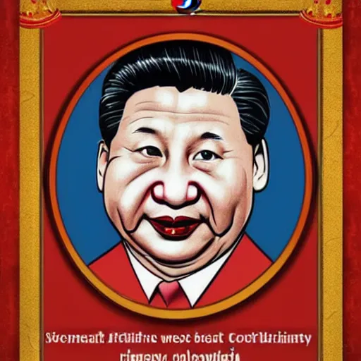 Image similar to xi jinping as communist clown in propaganda style poster