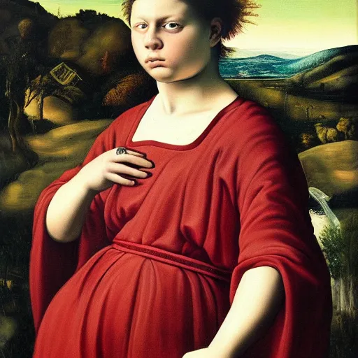 Image similar to portrait of yung lean renaissance style painting