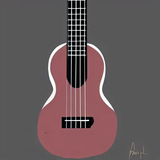 Prompt: ukulele, digital painting, artstation