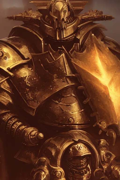 Image similar to armor portrait heros warhammer 4 0 k horus heresy fanart - the primarchs emperor by johannes helgeson animated with vfx concept artist & illustrator global illumination ray tracing hdr fanart arstation zbrush central hardmesh 8 k octane renderer comics stylized