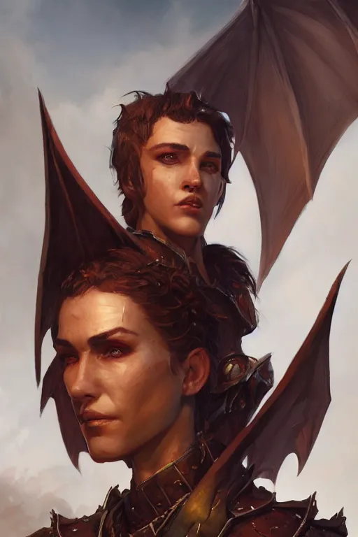 Prompt: dungeons and dragons draconian character closeup portrait, dramatic light, dungeon background, 2 0 0 mm focal length, painted by stanley lau, painted by greg rutkowski, painted by stanley artgerm, brom, digital art, trending on artstation