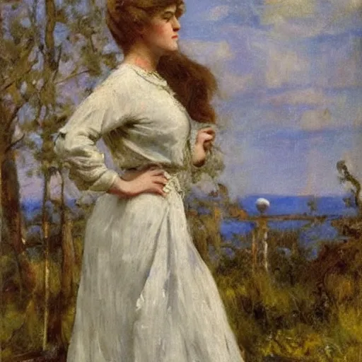 Image similar to action heroine by alfred stevens