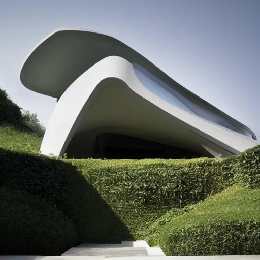 Image similar to house designed by zaha hadid