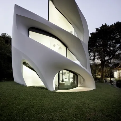 Image similar to house designed by zaha hadid