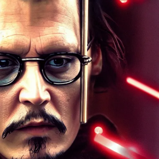 Image similar to Johnny Depp as a Jedi Master