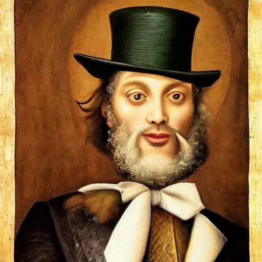 Prompt: “a beautiful renaissance painting of a dapper crocodile wearing a top hat and monocle”