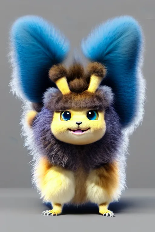 Image similar to high quality 3 d render hyperrealist very cute multicolor dotted fluffy! tarantula cat hybrid highly detailed, vray smooth, in the style of detective pikachu, hannah yata charlie immer, dramatic blue light, low angle, uhd 8 k, sharp focus