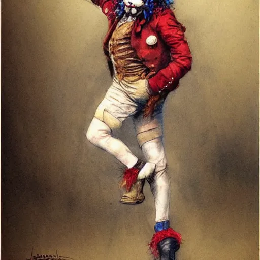 Image similar to ( ( ( ( ( alegria circus clown. muted colors. ) ) ) ) ) by jean - baptiste monge!!!!!!!!!!!!!!!!!!!!!!!!!!!