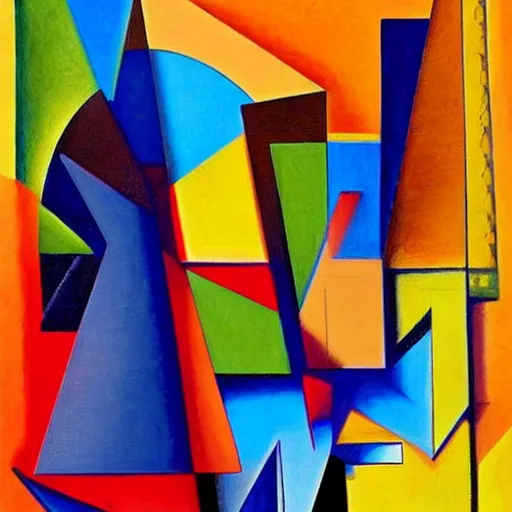 Image similar to intricate, amazing, abstract, cubism, painting by abudel ruzivantz