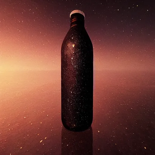 Image similar to “the universe contained in a bottle, insanely detailed, unreal render, dramatic light”