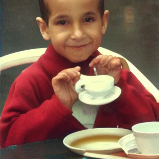 Prompt: anthony fauci as a young child drinking chinese tea