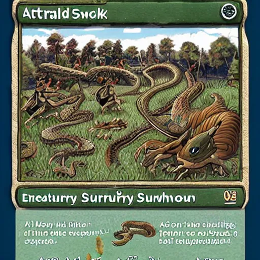 Image similar to army of snakes and squirrels battlefield