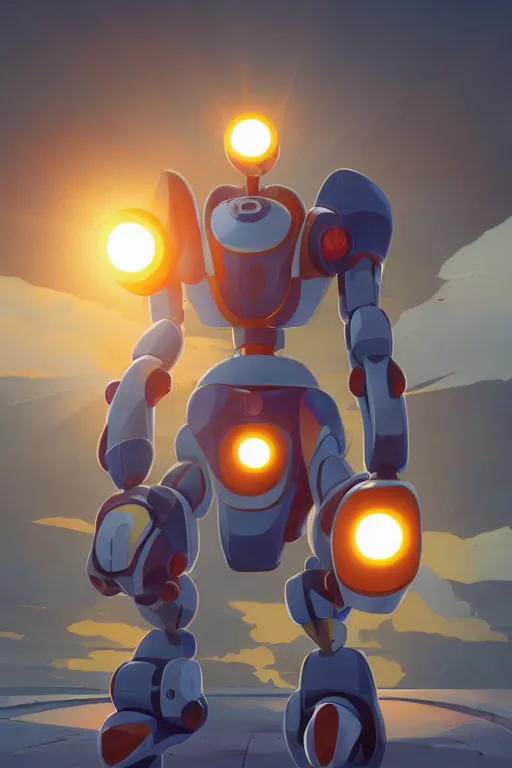 Image similar to metabots medabots medarotto medarot robot minimalist comics, behance hd by jesper ejsing, by rhads, makoto shinkai and lois van baarle, ilya kuvshinov, rossdraws global illumination ray tracing hdr radiating a glowing aura