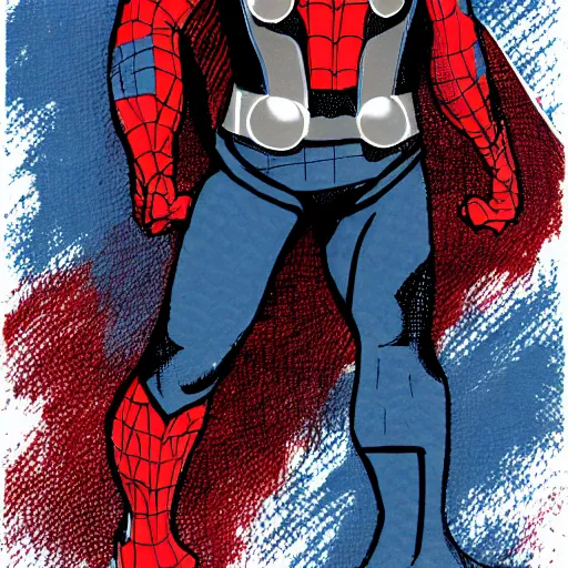 Image similar to thor as spiderman suit