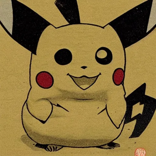 Image similar to japanese art of pikachu