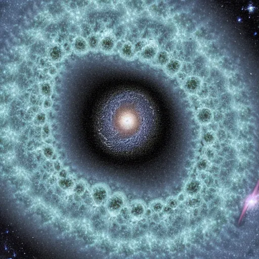 Image similar to the galaxy falling into a fractal black hole