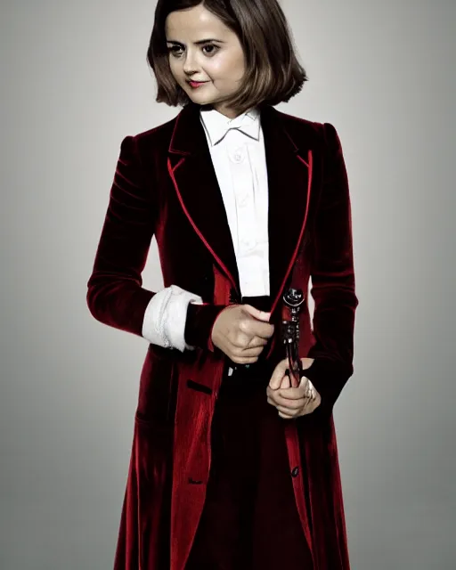 Image similar to Jenna Coleman as the Doctor, velvet frock coat, Doctor Who