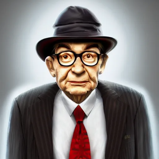 Prompt: Alan Greenspan as Gollup, digital art, cgsociety, artstation, trending, 4k