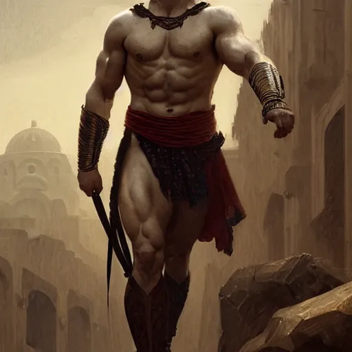 Image similar to henry cavill as a greek gladiator, gorgeous, amazing, muscular, intricate, highly detailed, digital painting, artstation, concept art, sharp focus, illustration, art by greg rutkowski and alphonse mucha