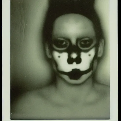 Prompt: Scariest thing ever seen, polaroid photo with flash, eerie, horror