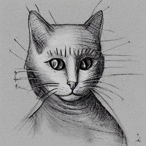 Image similar to cat by leonard da vinci