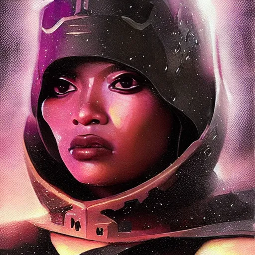 Image similar to star wars sith lord empire beyonce profile picture by Greg Rutkowski, intricate details, futuristic, volumetric lights, streetwear, studio ghibli, Organic Painting , Matte Painting, geometric shapes, hard edges, trending on the artstation, fantasy LUT, realistic by Sachin Teng + Martin Grip + Moebius + Patrick Gleason, smooth, sharp focus, illustration, art by John Collier and Albert Aublet and Krenz Cushart and Artem Demura and Alphonse Mucha, techwear, Industrial Scifi, detailed illustration, character portrait,