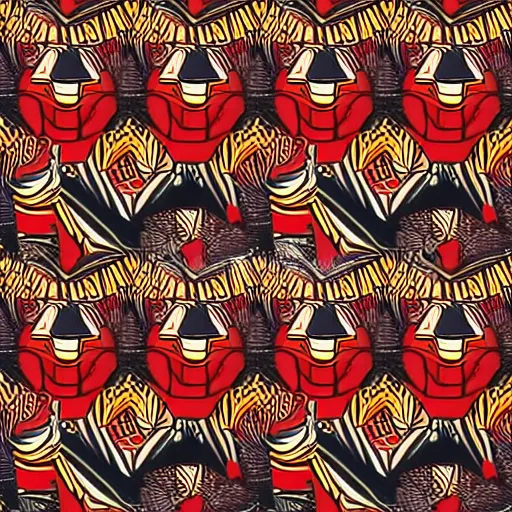 Prompt: african pattern, red and white colours, bold, playful, illustration